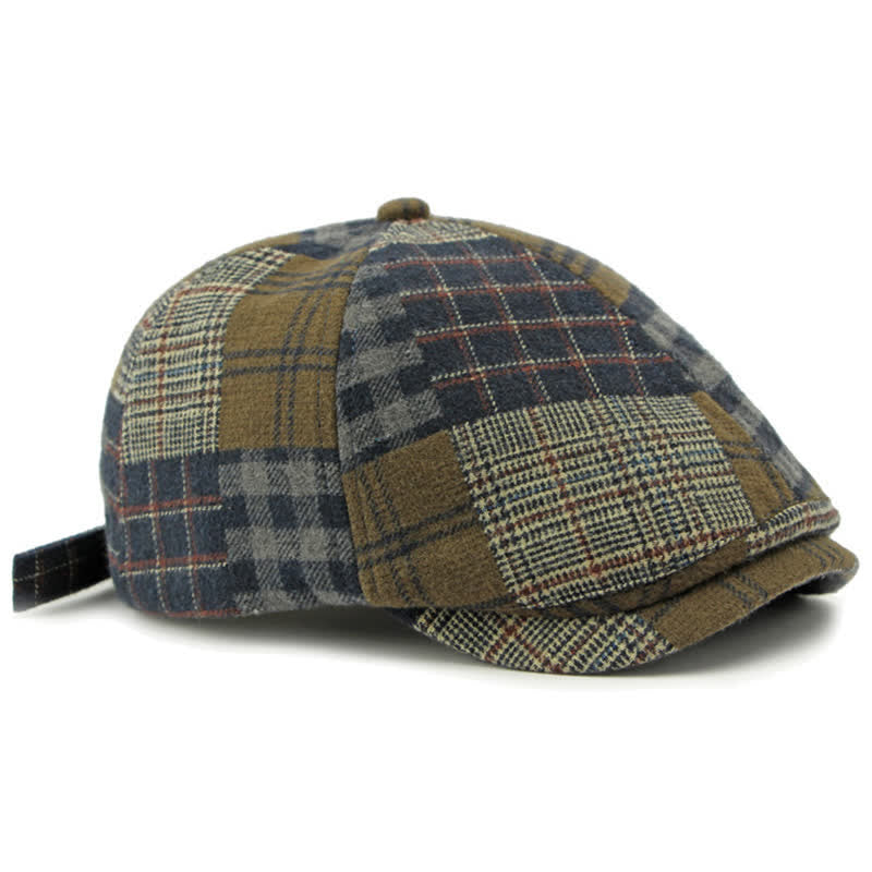 Different Classic Patchwork Plaid Newsboy Beret Hat - image 14