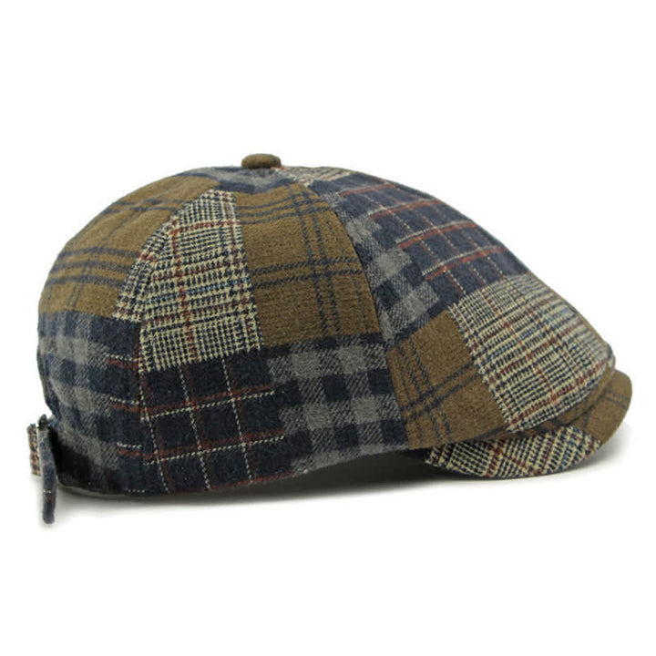 Different Classic Patchwork Plaid Newsboy Beret Hat - image 15