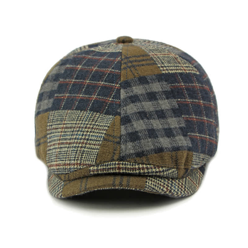 Different Classic Patchwork Plaid Newsboy Beret Hat - image 12