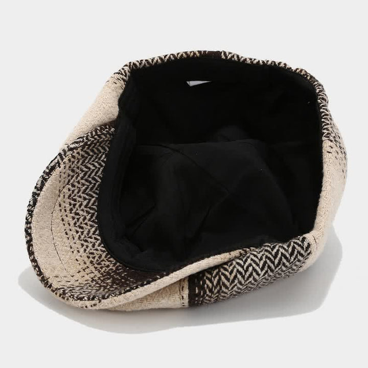 Gradient Color Fringe Herringbone Newsboy Beret Hat - image 6