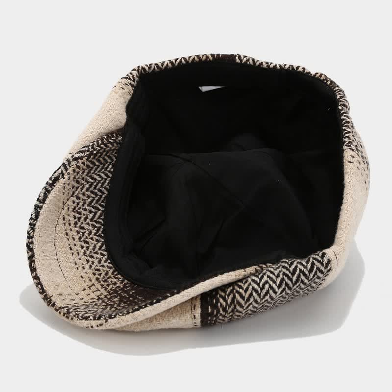 Gradient Color Fringe Herringbone Newsboy Beret Hat - image 6