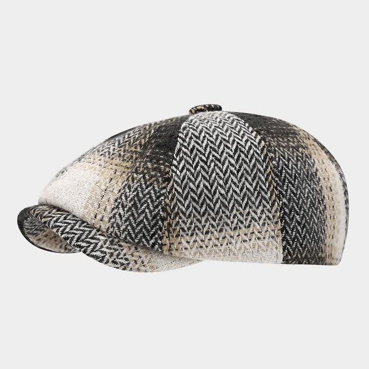 Gradient Color Fringe Herringbone Newsboy Beret Hat - Gray - M (22"-22 7/8") - image 7