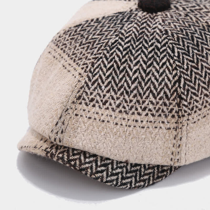 Gradient Color Fringe Herringbone Newsboy Beret Hat - image 4