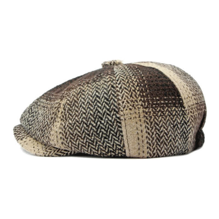 British Style Striped Herringbone Newsboy Beret Hat - image 20