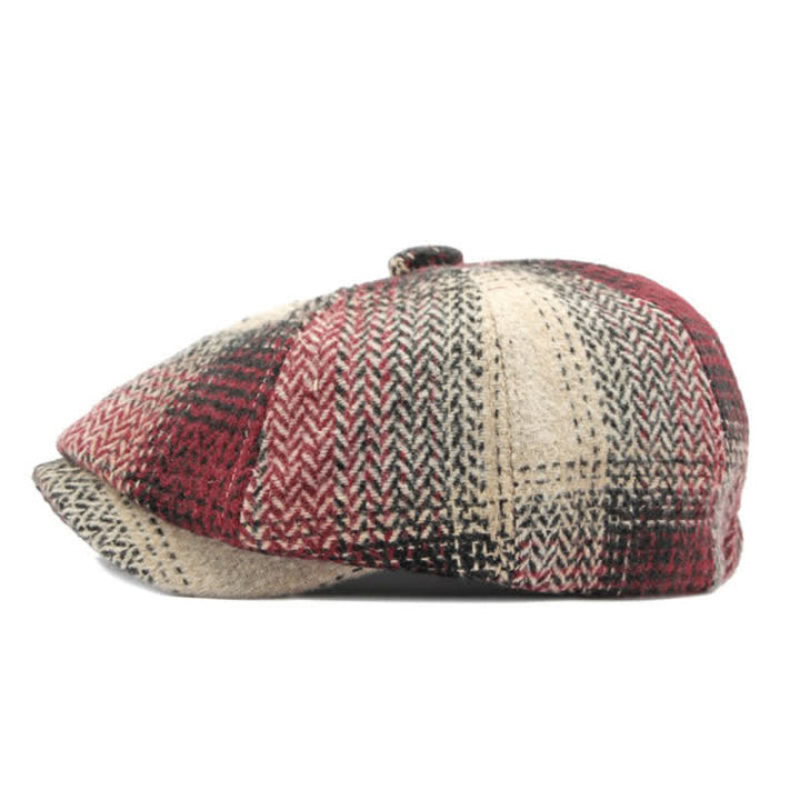 British Style Striped Herringbone Newsboy Beret Hat - image 15