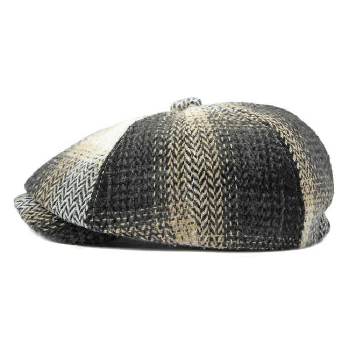 British Style Striped Herringbone Newsboy Beret Hat - image 10