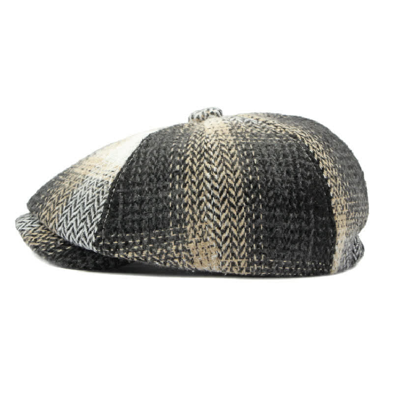 British Style Striped Herringbone Newsboy Beret Hat - image 10