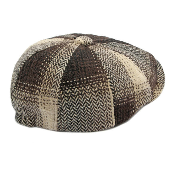 British Style Striped Herringbone Newsboy Beret Hat - image 22