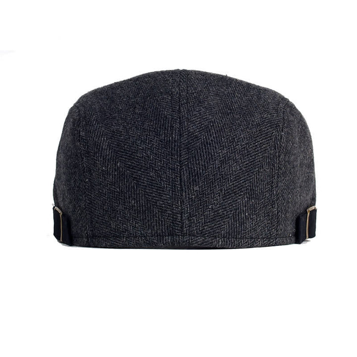 Winter Herringbone Wool Thick Warm Flat Beret Hat - image 3