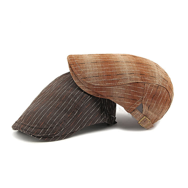 Classic Striped Casual Peaked Flat Beret Hat - image 2