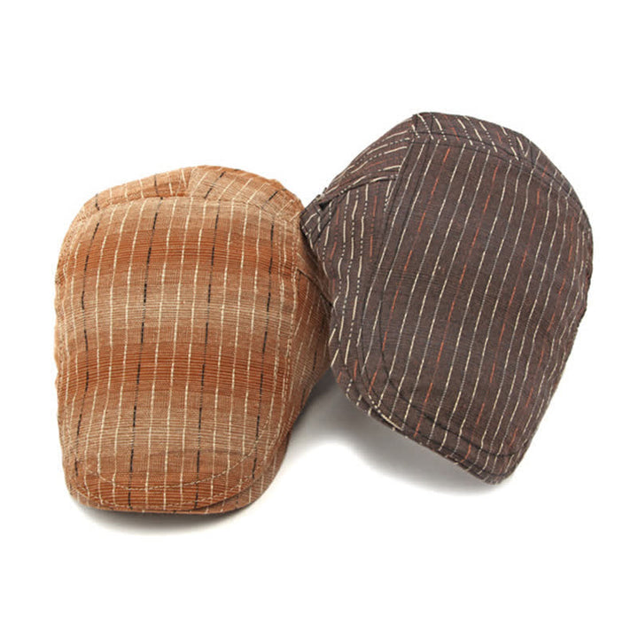 Classic Striped Casual Peaked Flat Beret Hat - image 1