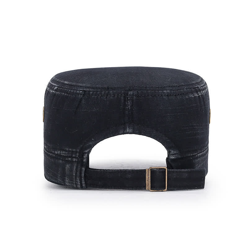 Washed Fabric Cadet Military Flat Top Hat - image 4
