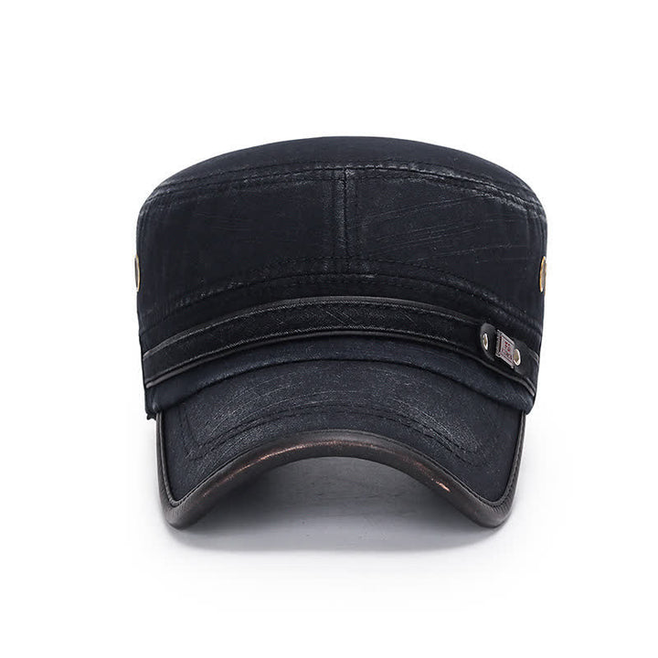 Washed Fabric Cadet Military Flat Top Hat - image 2