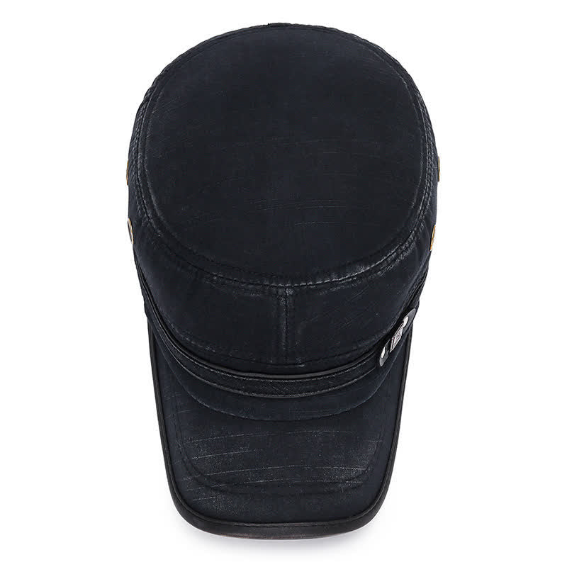 Washed Fabric Cadet Military Flat Top Hat - image 3