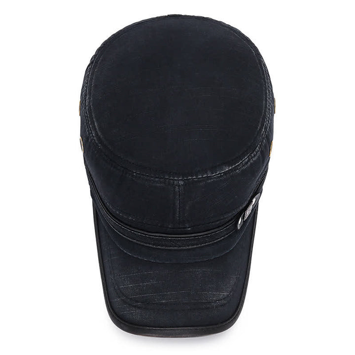 Washed Fabric Cadet Military Flat Top Hat - image 3