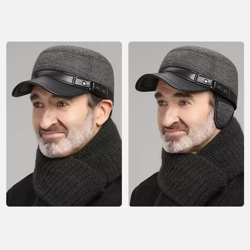 Winter Warm Earmuffs Casual Flat Top Hat - image 4