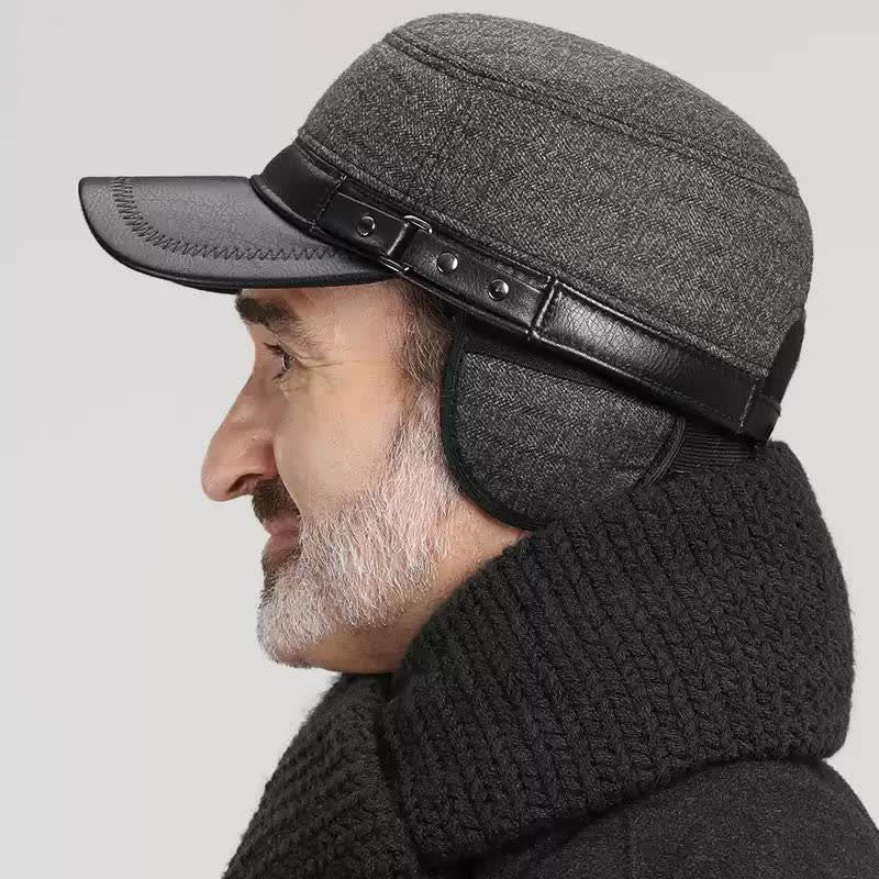 Winter Warm Earmuffs Casual Flat Top Hat - image 3