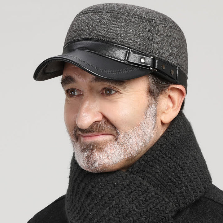 Winter Warm Earmuffs Casual Flat Top Hat - image 2