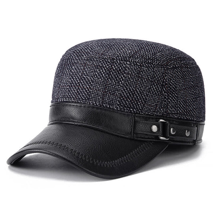 Winter Warm Earmuffs Casual Flat Top Hat - Dark Gray - Adjustable (21 5/8"-23 1/4") - image 7