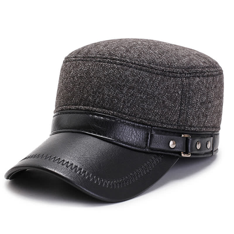 Winter Warm Earmuffs Casual Flat Top Hat - Gray - Adjustable (21 5/8"-23 1/4") - image 0