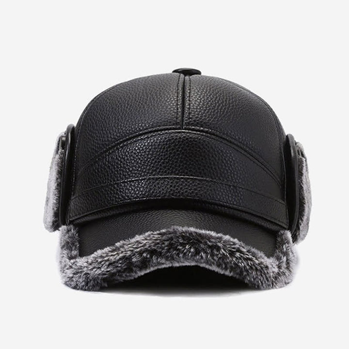 PU Leather Fleece Earflaps Baseball Hat - image 6