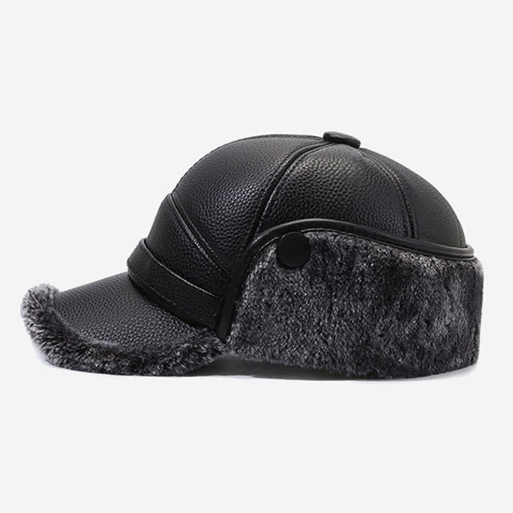 PU Leather Fleece Earflaps Baseball Hat - image 8