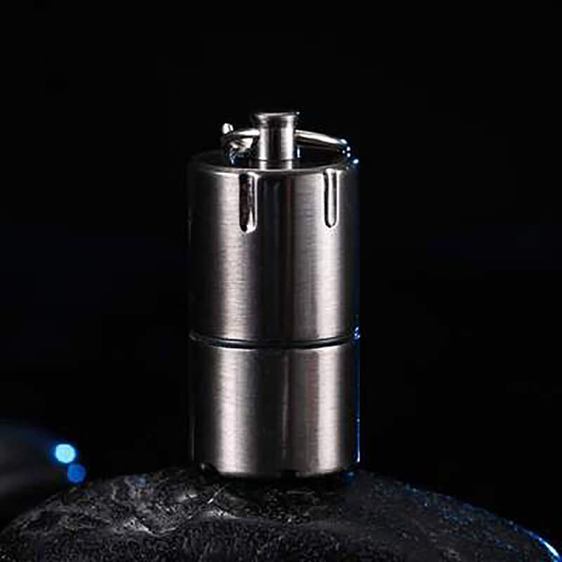 Mini Capsule Portable Refill Pendant Kerosene Lighter - Black - image 8