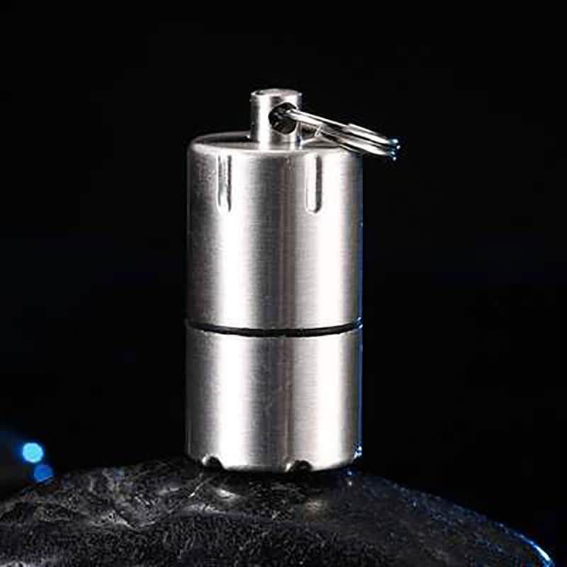 Mini Capsule Portable Refill Pendant Kerosene Lighter - Silver - image 10