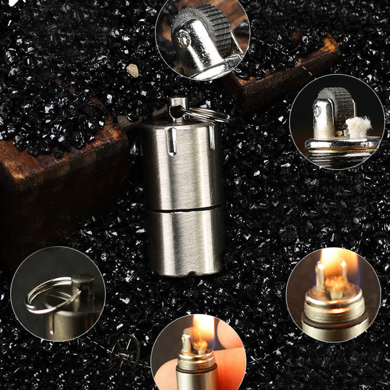 Mini Capsule Portable Refill Pendant Kerosene Lighter - image 6