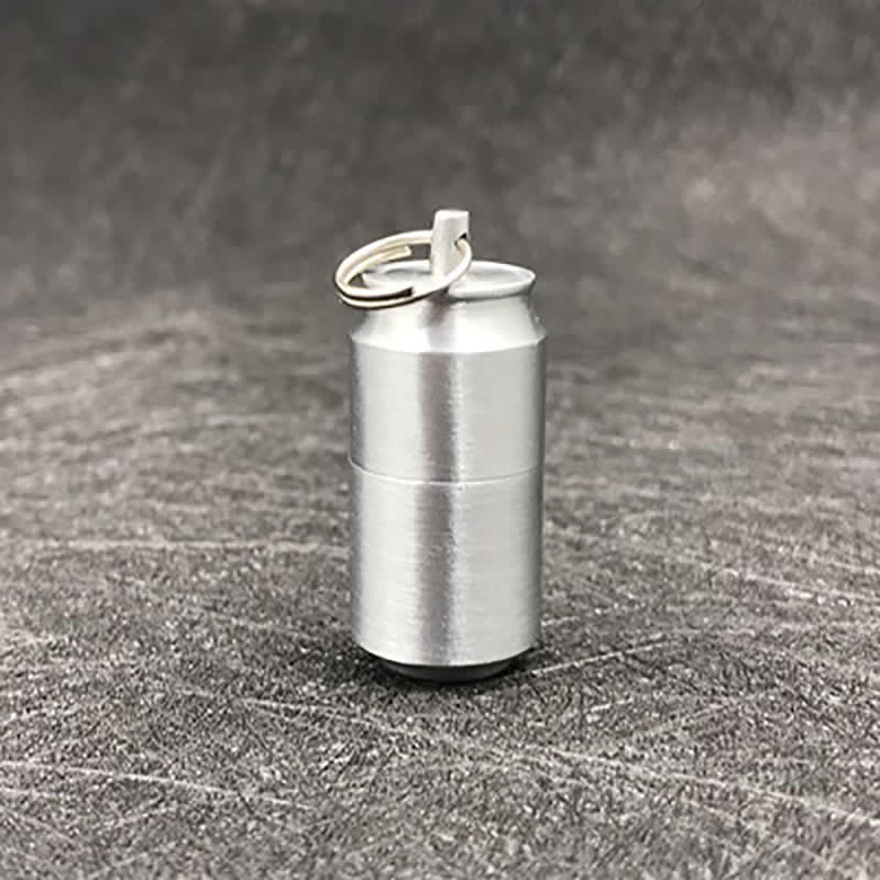 Mini Can Shape Refillable Pendant Kerosene Lighter - Silver - image 12