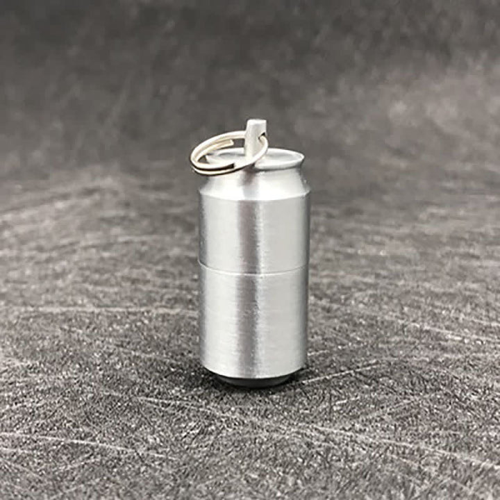 Mini Can Shape Refillable Pendant Kerosene Lighter - Silver - image 12