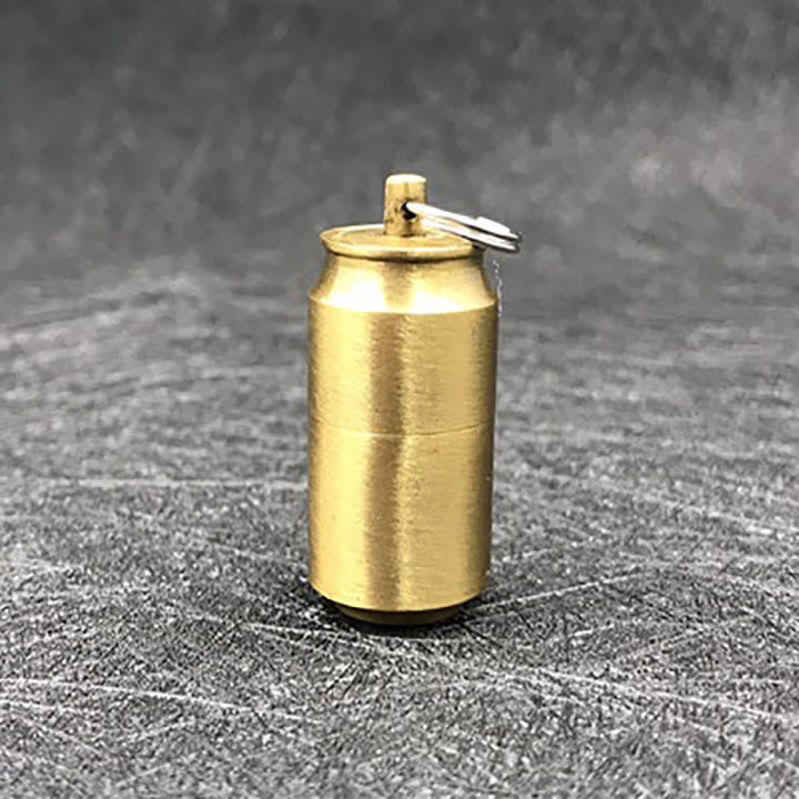 Mini Can Shape Refillable Pendant Kerosene Lighter - Gold - image 2