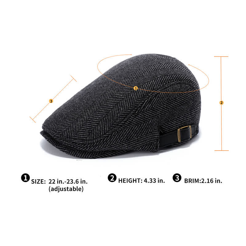 Houndstooth Plaid Check Pattern Beret Hat - image 3