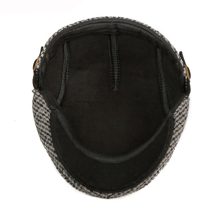 Houndstooth Plaid Check Pattern Beret Hat - image 2