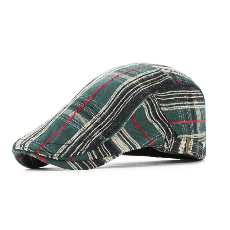 Scotticize Style Checkered Peaked Beret Hat - Green - M (22"-22 7/8") - image 4