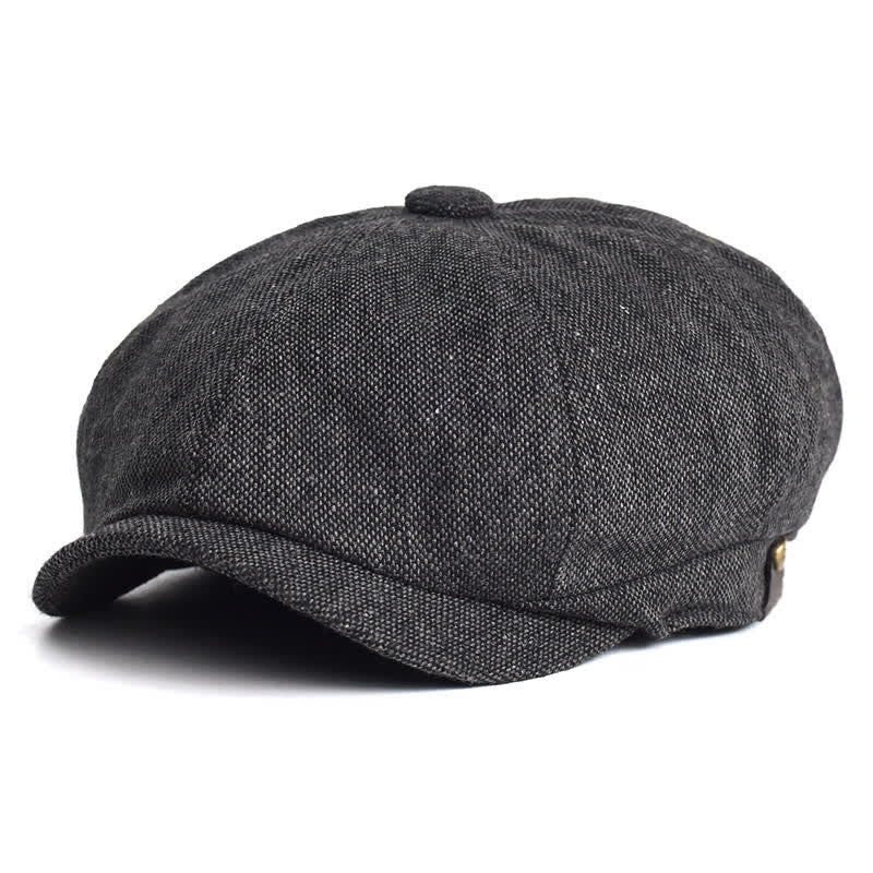 Versatile Classic Newsboy Octagonal Beret Hat - Black - M (22"-22 7/8") - image 8