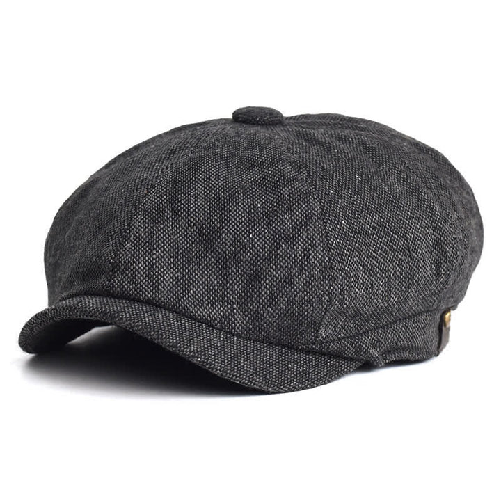 Versatile Classic Newsboy Octagonal Beret Hat - Black - M (22"-22 7/8") - image 8
