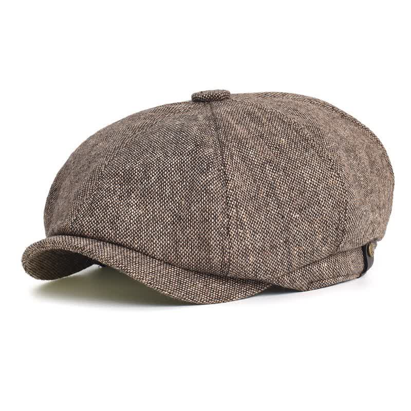 Versatile Classic Newsboy Octagonal Beret Hat - Dark Khaki - M (22"-22 7/8") - image 0
