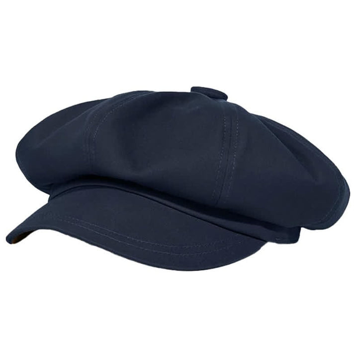 Fashion Solid Color Twilled Beret Hat - Navy - L (23 1/4"-23 5/8") - image 8