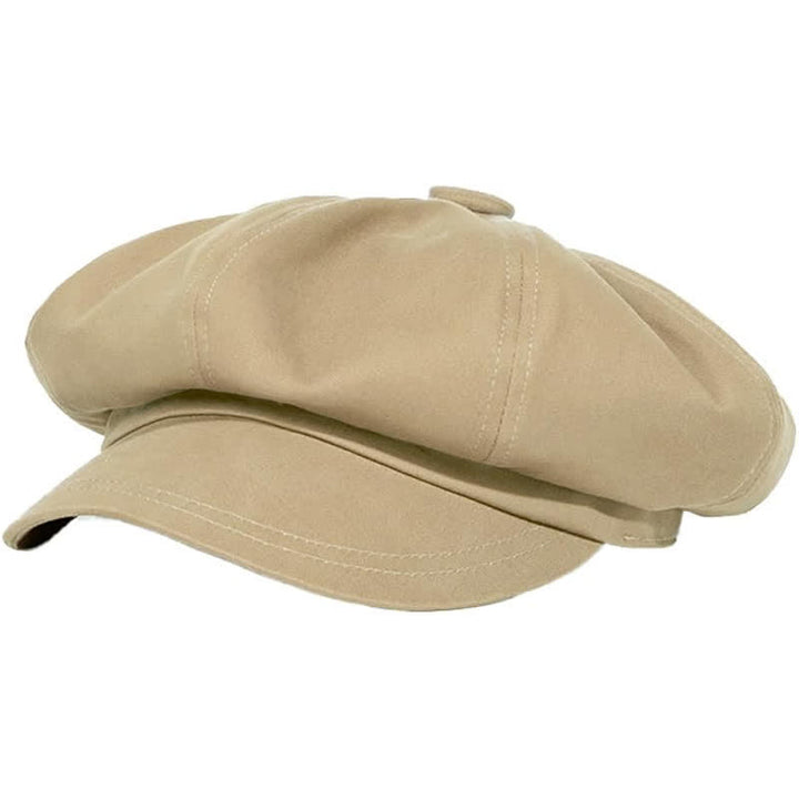 Fashion Solid Color Twilled Beret Hat - Khaki - L (23 1/4"-23 5/8") - image 10