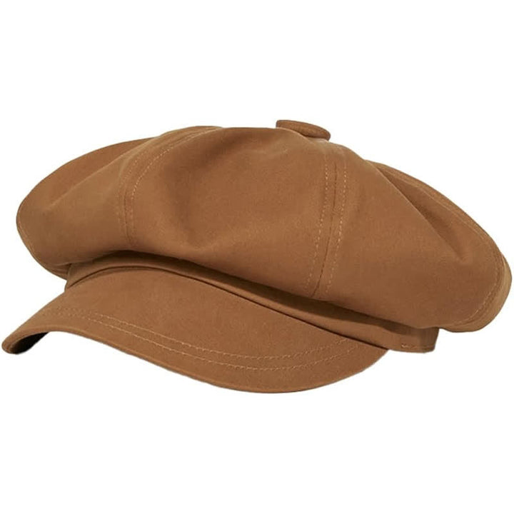 Fashion Solid Color Twilled Beret Hat - Chocolate - L (23 1/4"-23 5/8") - image 0