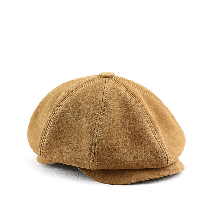 Retro Round Fine Texture Suede Newsboy Beret Hat - image 3