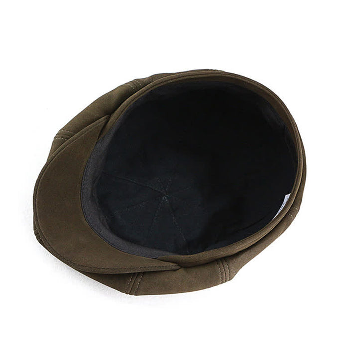 Retro Round Fine Texture Suede Newsboy Beret Hat - image 9