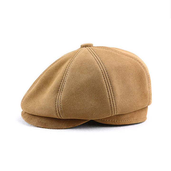 Retro Round Fine Texture Suede Newsboy Beret Hat - image 2