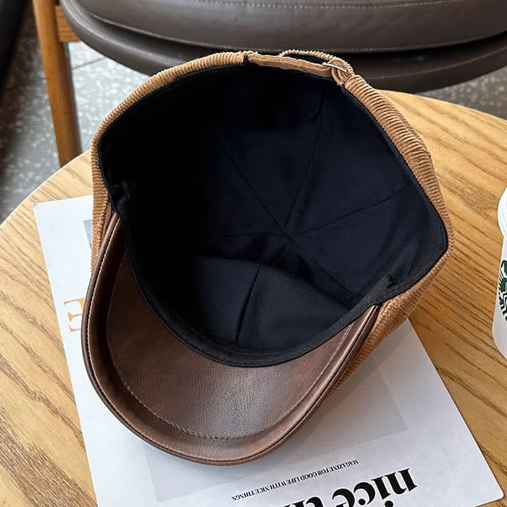 Autumn Winter Retro Corduroy Advance Beret Hat - image 7