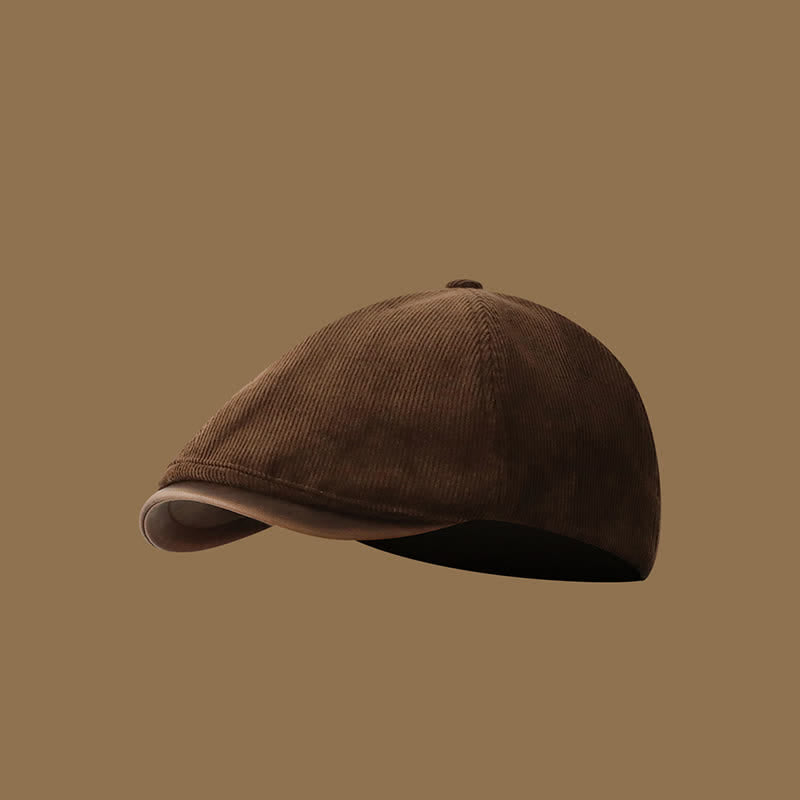 Autumn Winter Retro Corduroy Advance Beret Hat - SaddleBrown - M (22"-22 7/8") - image 5