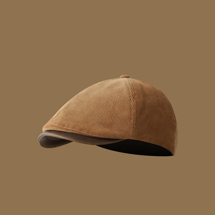 Autumn Winter Retro Corduroy Advance Beret Hat - Khaki - M (22"-22 7/8") - image 8