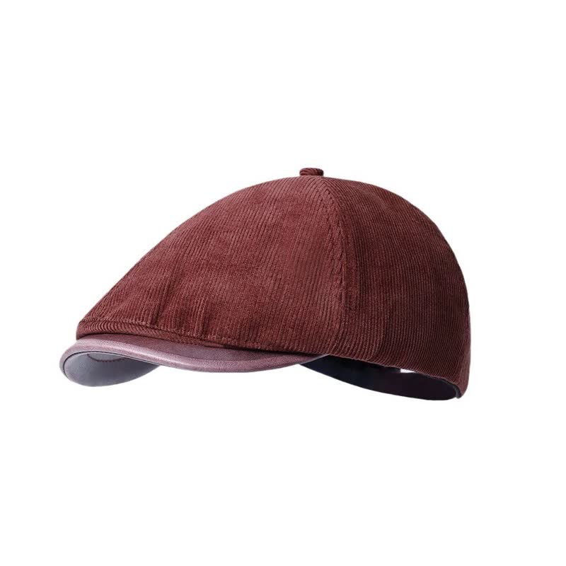 Autumn Winter Retro Corduroy Advance Beret Hat - Burgundy - M (22"-22 7/8") - image 10