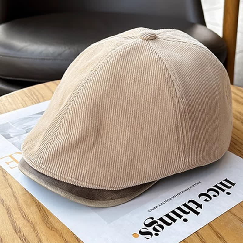 Autumn Winter Retro Corduroy Advance Beret Hat - image 2