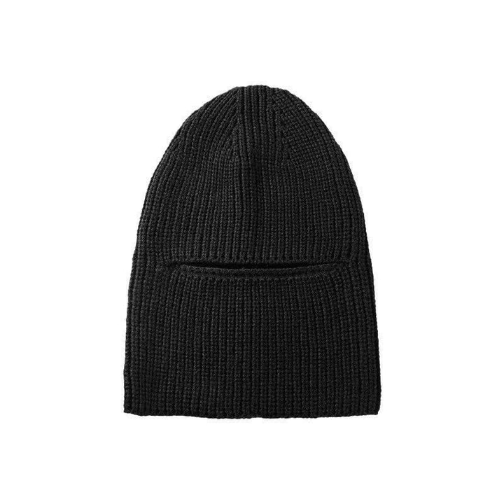 Dome Brimless Face Cover Warm Beanie Knitted Hat - Black - Adjustable - image 5